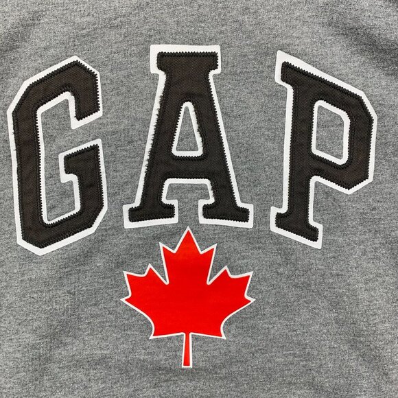 Gap Mens Sweater Small Gray Hoodie Long Sleeve Canada Soft Arch Logo Pullover - Picture 2 of 7